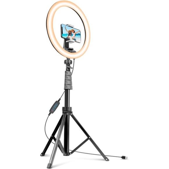 12-inch Ring Light with 62-inch Selfie Stick, Sensyne Tripod and Phone Holder